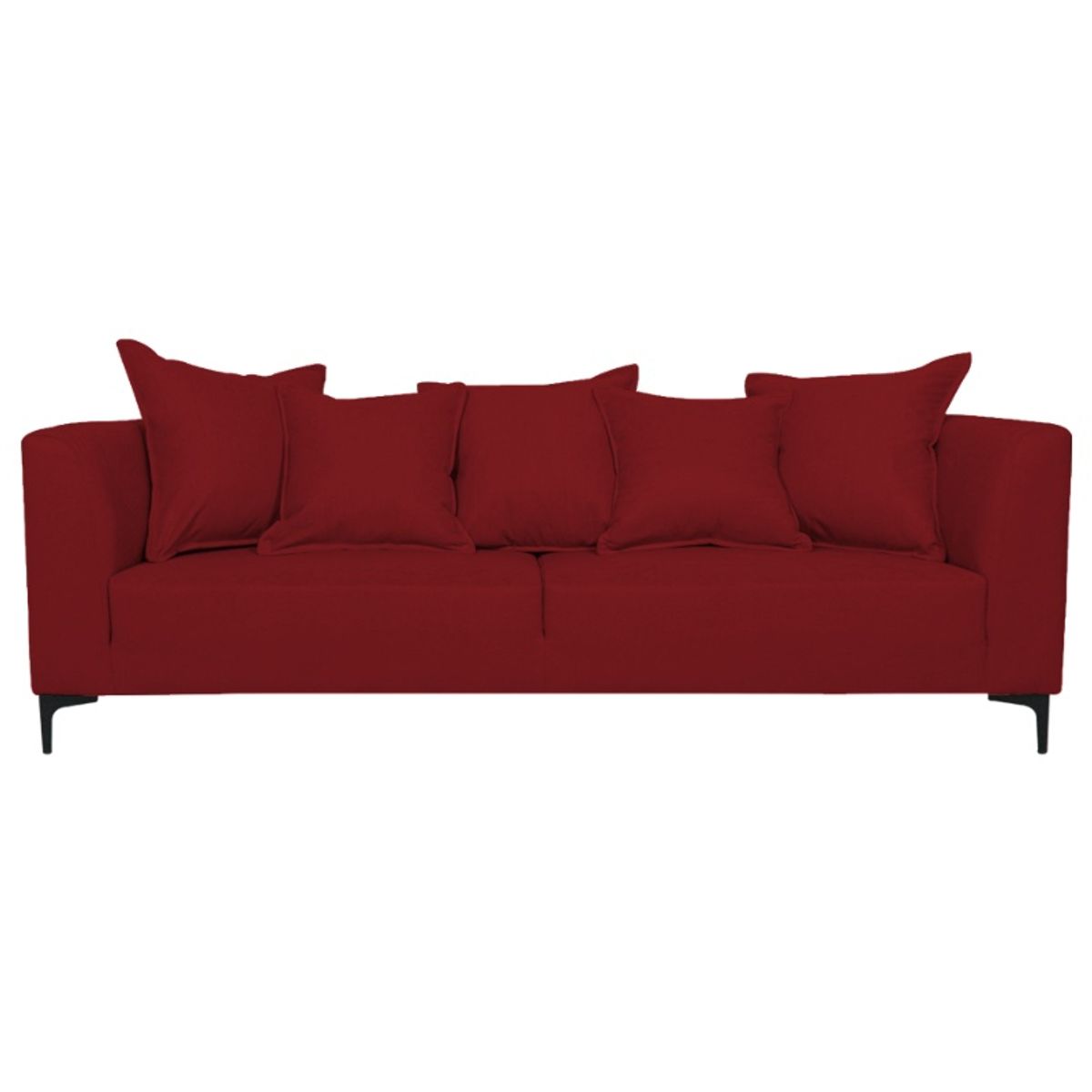 SOFAS HOME - SOFA CORDELIA CHENILLE TIPO LINO ROJO 2 CUERPOS
