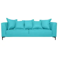 SOFAS HOME - SOFA CORDELIA CHENILLE TIPO LINO TURQUESA 2 CUERPOS
