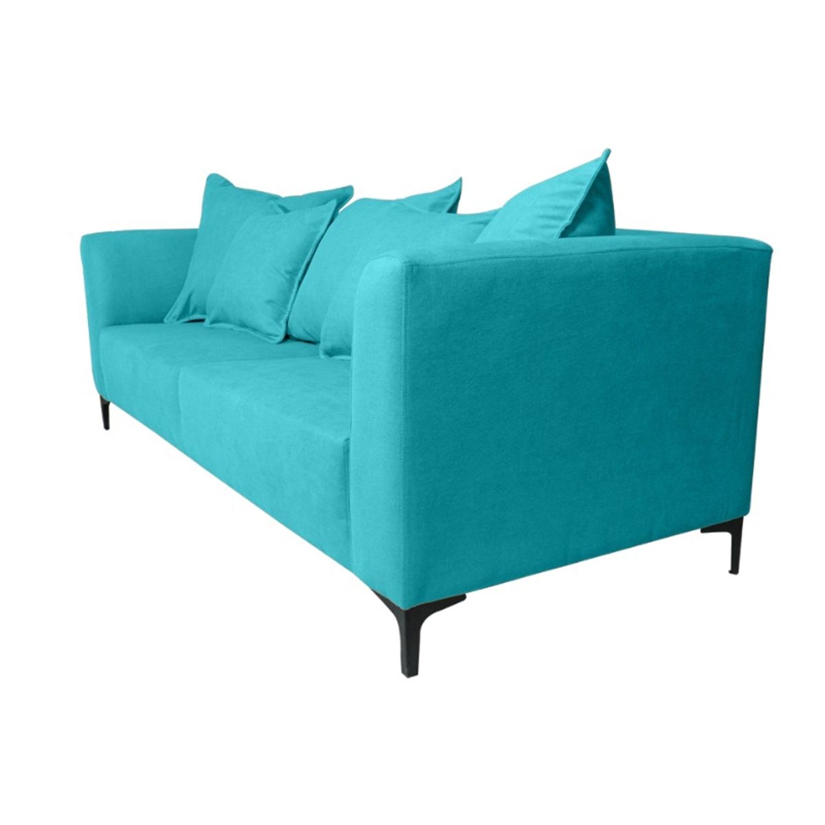 SOFAS HOME - SOFA CORDELIA CHENILLE TIPO LINO TURQUESA 2 CUERPOS