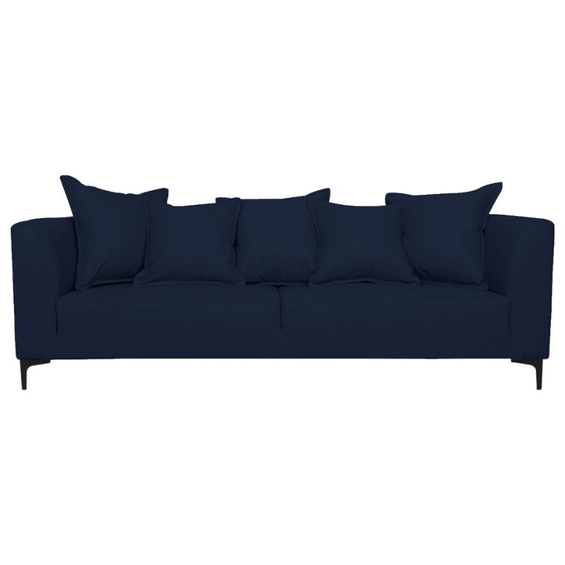 SOFAS HOME - SOFA CORDELIA FELPA AZUL 2 CUERPOS