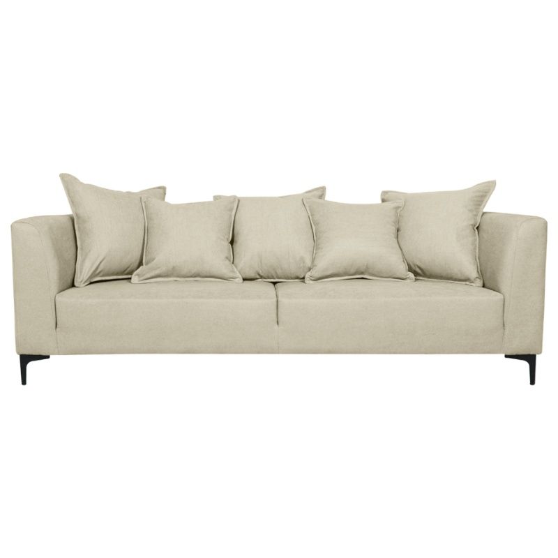SOFAS HOME - SOFA CORDELIA CHENILLE TIPO LINO BEIGE 3 CUERPOS
