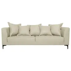 SOFAS HOME - SOFA CORDELIA CHENILLE TIPO LINO BEIGE 3 CUERPOS