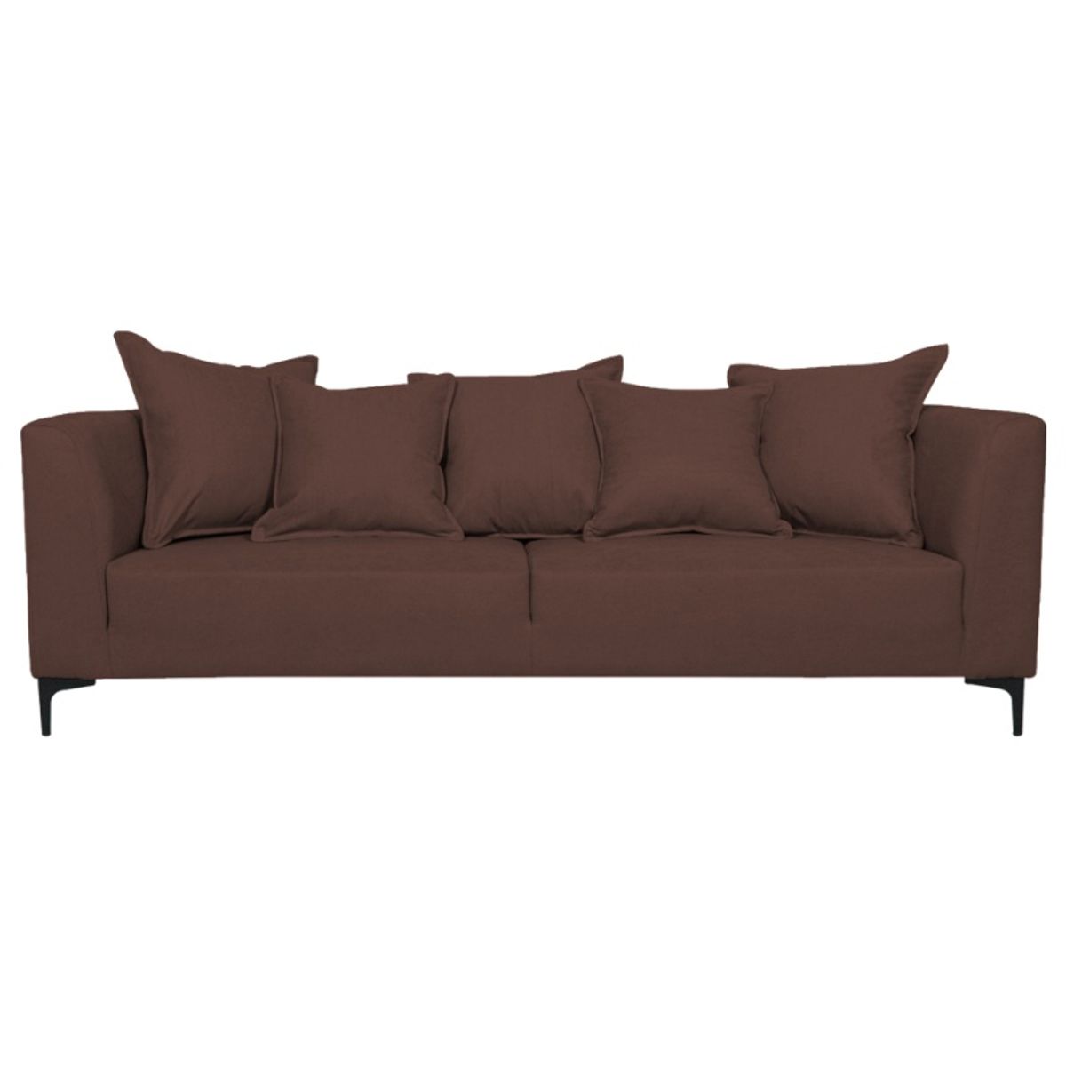 SOFAS HOME - SOFA CORDELIA CHENILLE TIPO LINO CAFE 3 CUERPOS