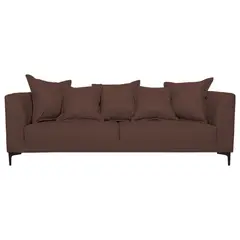 SOFAS HOME - SOFA CORDELIA CHENILLE TIPO LINO CAFE 3 CUERPOS