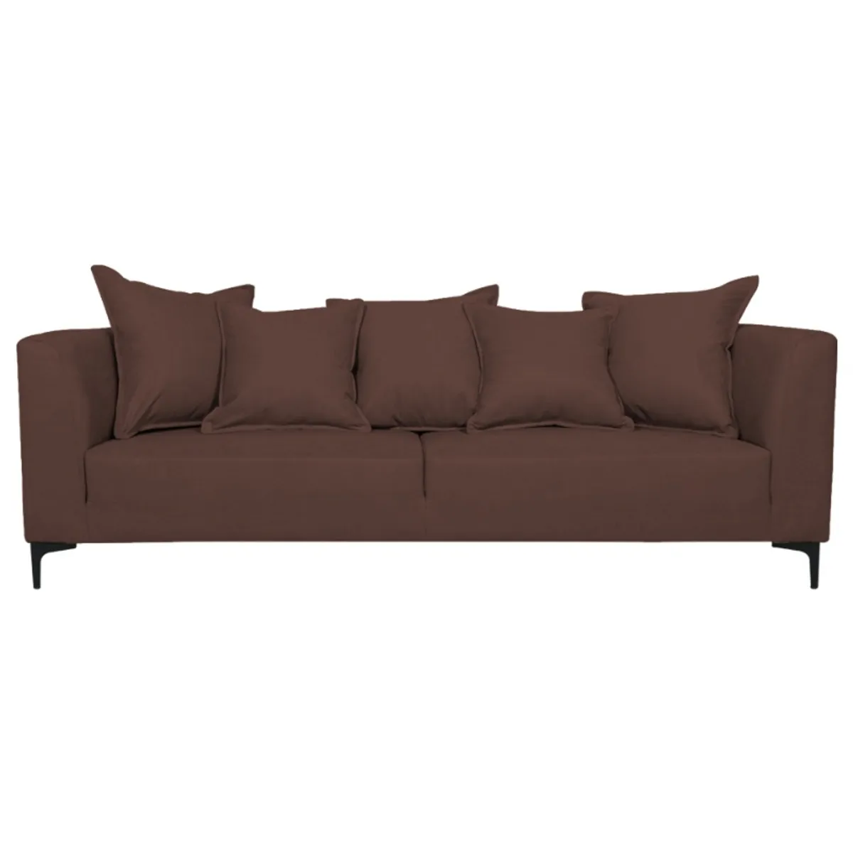 SOFAS HOME - SOFA CORDELIA FELPA CAFE 3 CUERPOS