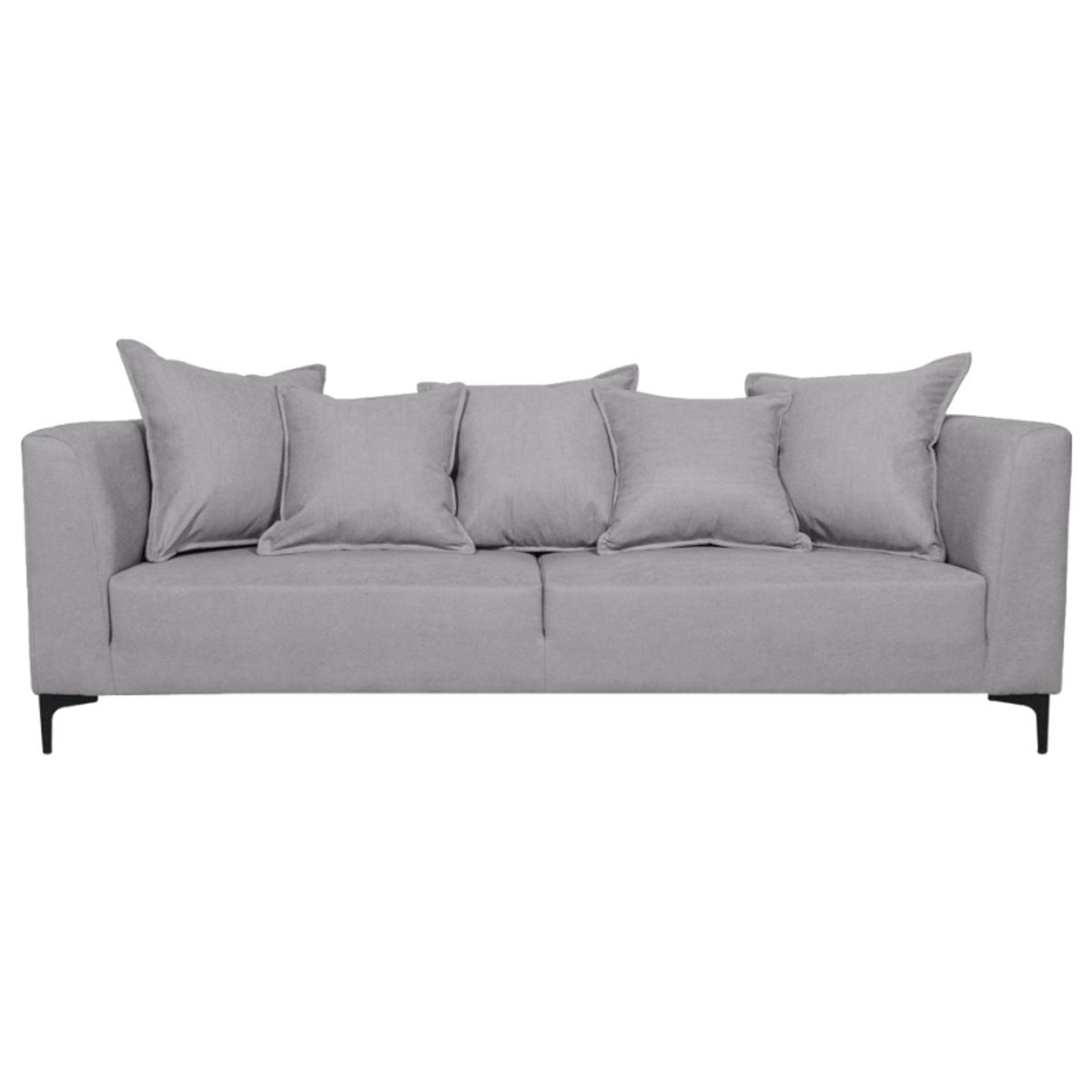 SOFAS HOME - SOFA CORDELIA FELPA GRIS 2 CUERPOS