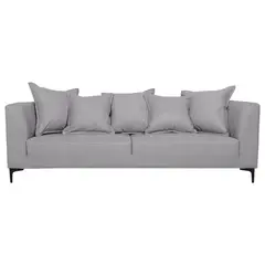 SOFAS HOME - SOFA CORDELIA CHENILLE TIPO LINO GRIS 3 CUERPOS
