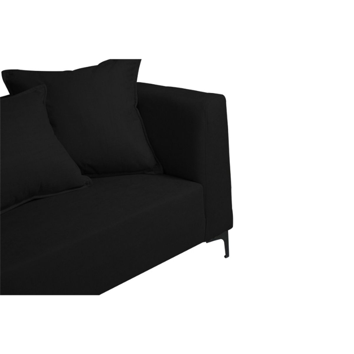 SOFAS HOME - SOFA CORDELIA FELPA NEGRO 3 CUERPOS