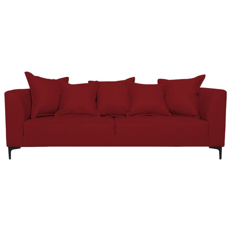 SOFAS HOME - SOFA CORDELIA FELPA ROJO 2 CUERPOS