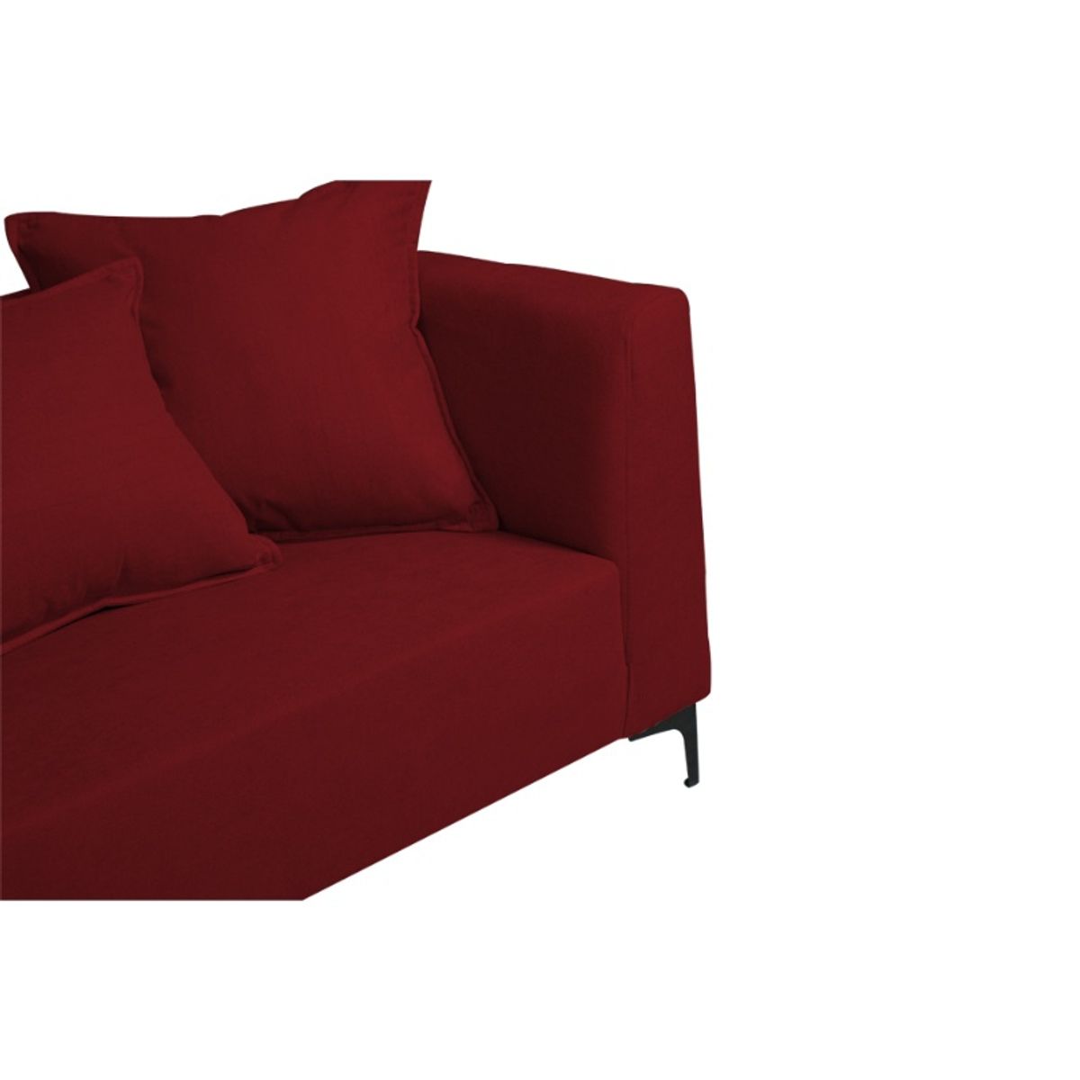 SOFAS HOME - SOFA CORDELIA CHENILLE TIPO LINO ROJO 3 CUERPOS