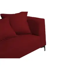 SOFAS HOME - SOFA CORDELIA FELPA ROJO 3 CUERPOS