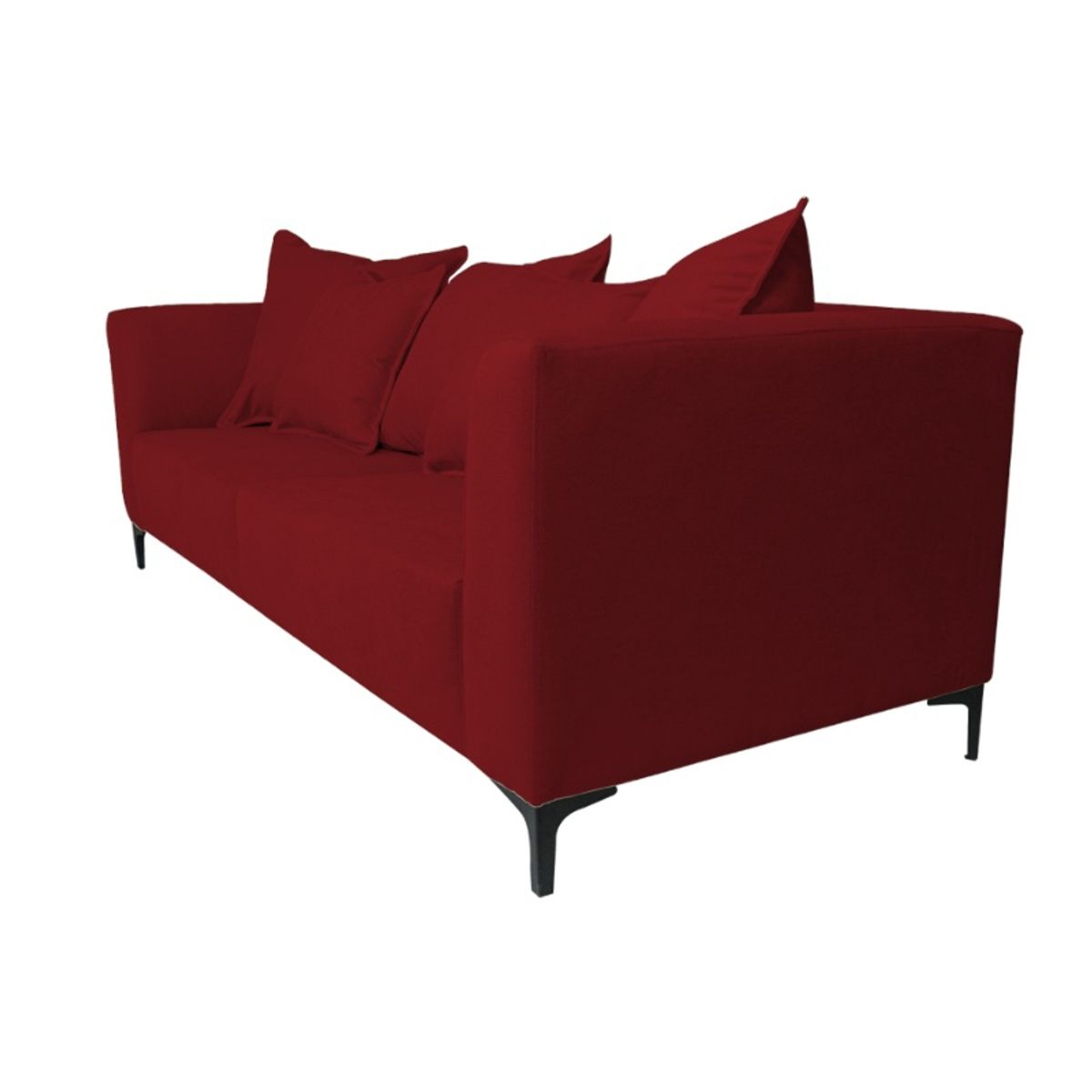 SOFAS HOME - SOFA CORDELIA FELPA ROJO 3 CUERPOS