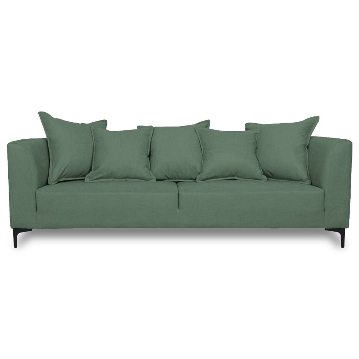 SOFAS HOME - SOFA CORDELIA CHENILLE TIPO LINO VERDE 3 CUERPOS
