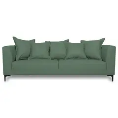 SOFAS HOME - SOFA CORDELIA CHENILLE TIPO LINO VERDE 3 CUERPOS