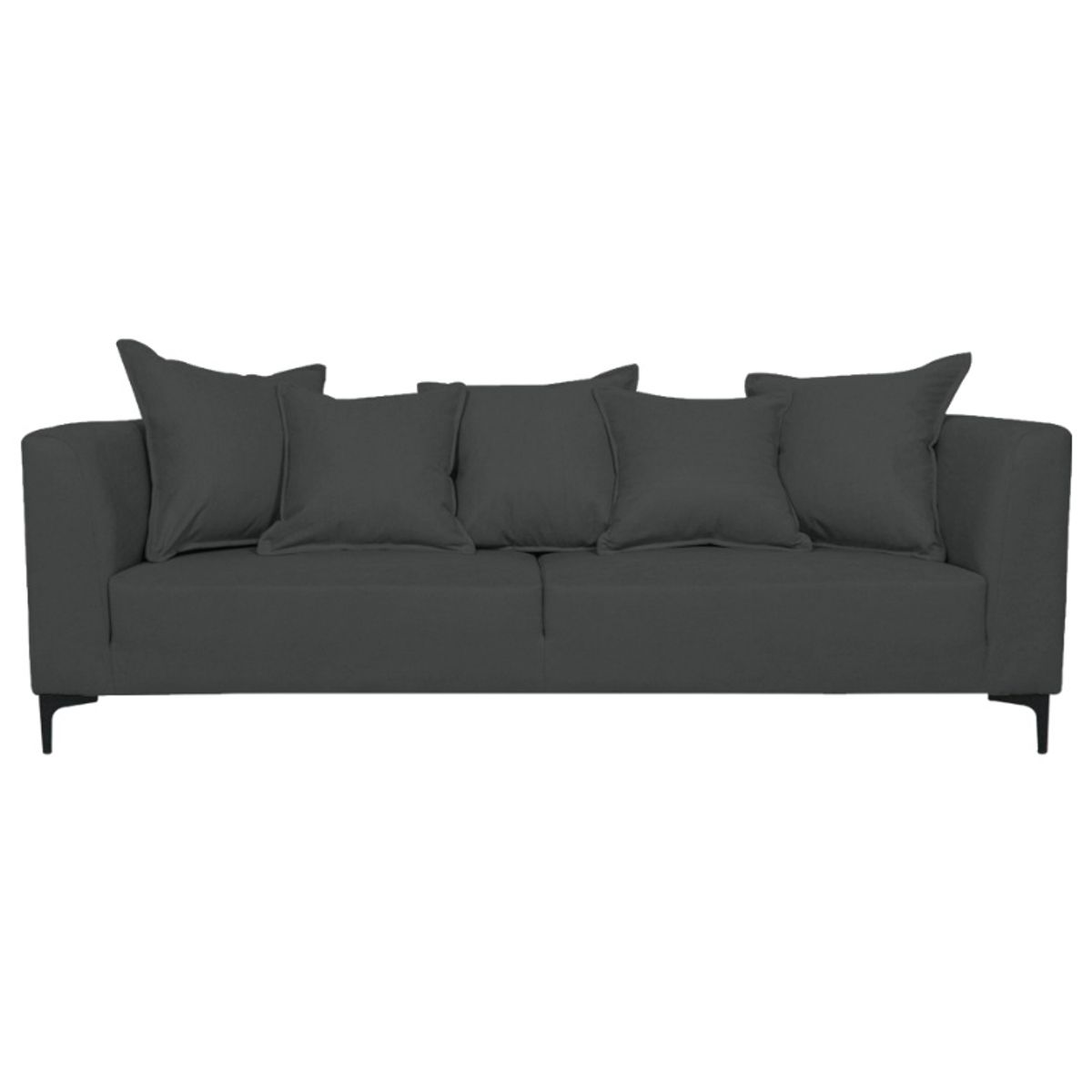 SOFAS HOME - SOFA CORDELIA CHENILLE TIPO LINO GRAFITO 3 CUERPOS
