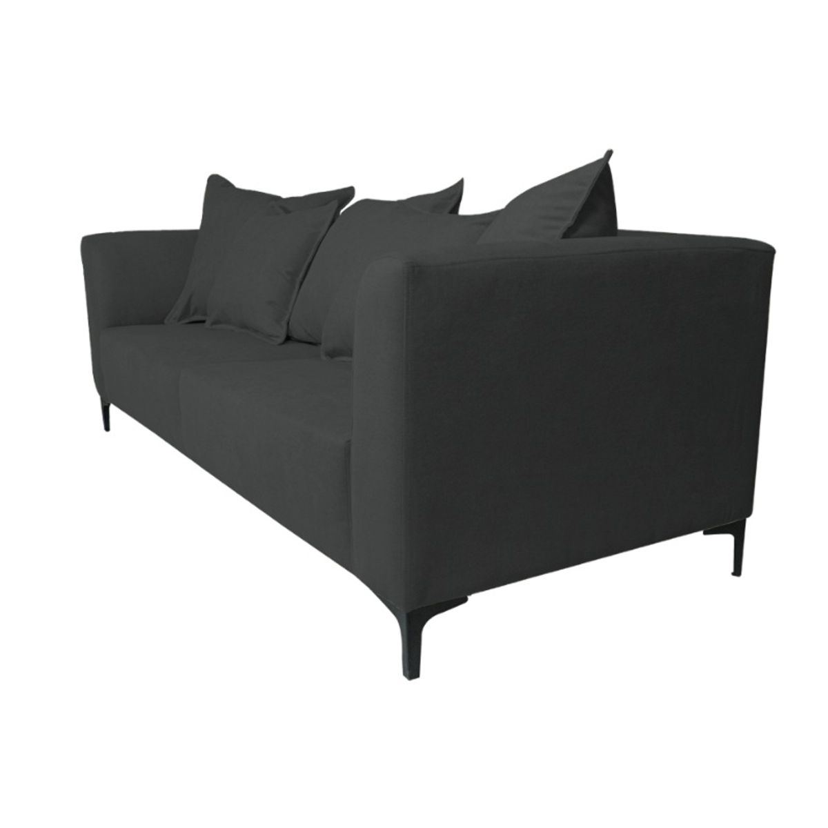 SOFAS HOME - SOFA CORDELIA CHENILLE TIPO LINO GRAFITO 3 CUERPOS