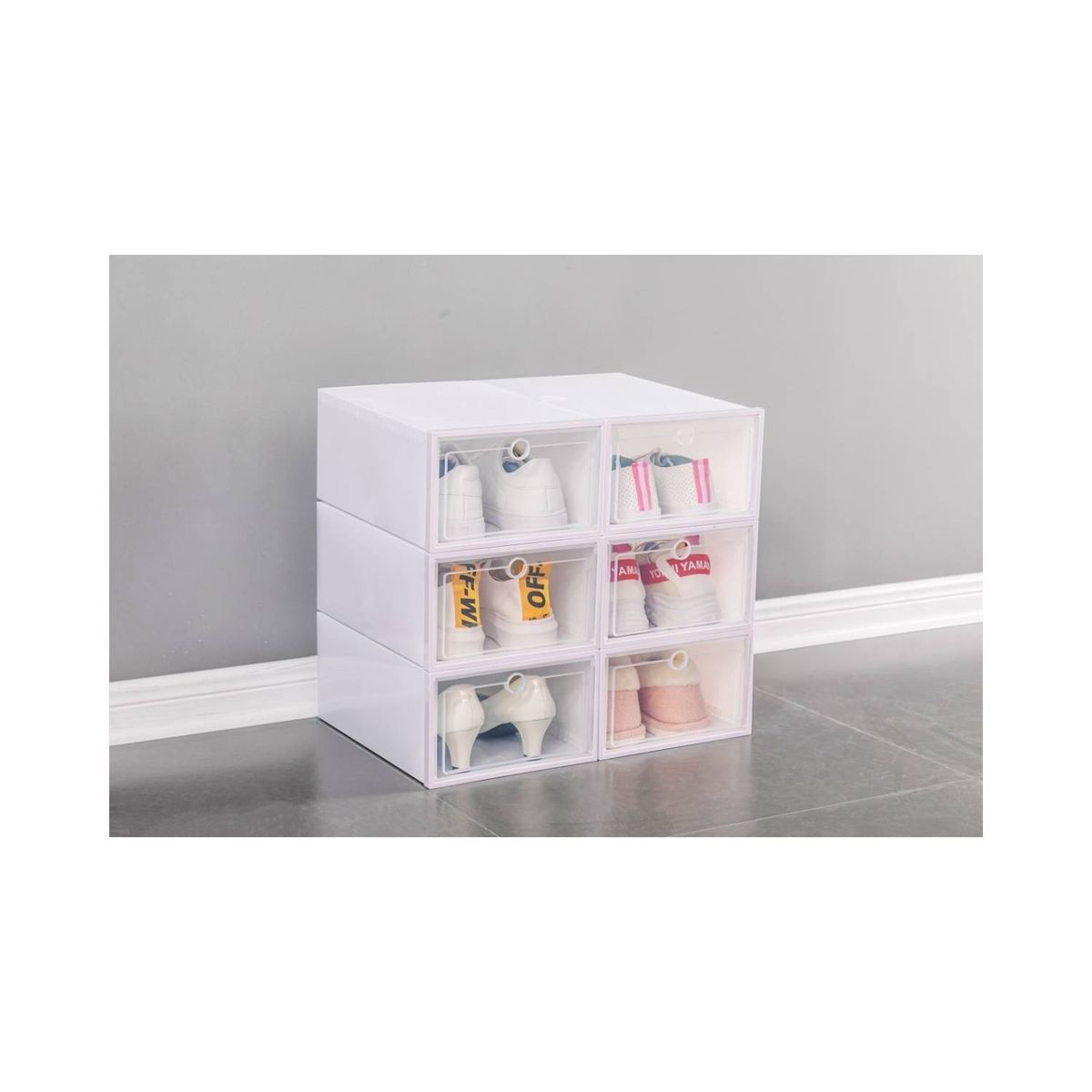 U BUY - Set 6 Caja Para Zapatos Organizador Armarble Apilable Flippe