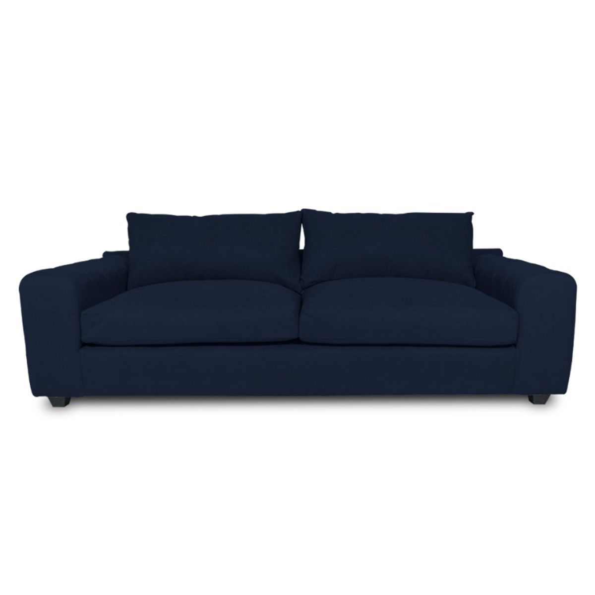 SOFAS HOME - SOFA BRIANA CHENILLE TIPO LINO AZUL 2 CUERPOS