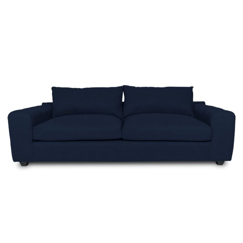 SOFAS HOME - SOFA BRIANA FELPA AZUL 2 CUERPOS