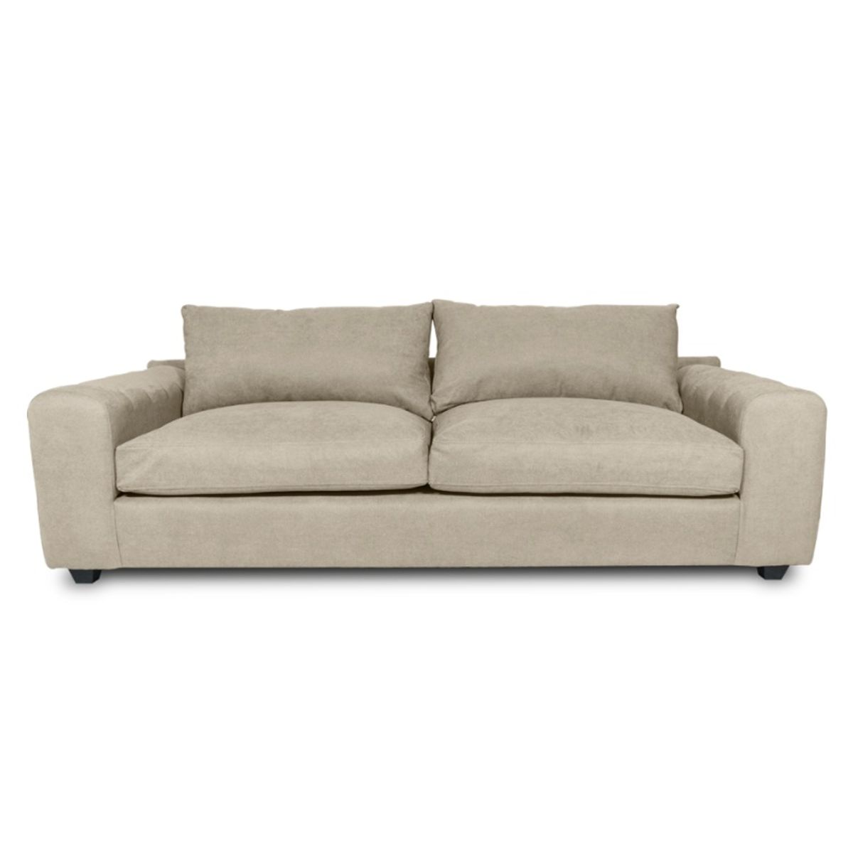 SOFAS HOME - SOFA BRIANA CHENILLE TIPO LINO BEIGE 2 CUERPOS