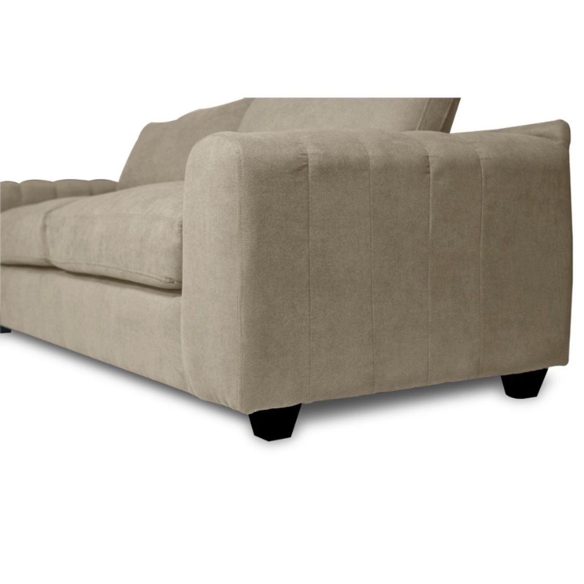 SOFAS HOME - SOFA BRIANA CHENILLE TIPO LINO BEIGE 2 CUERPOS
