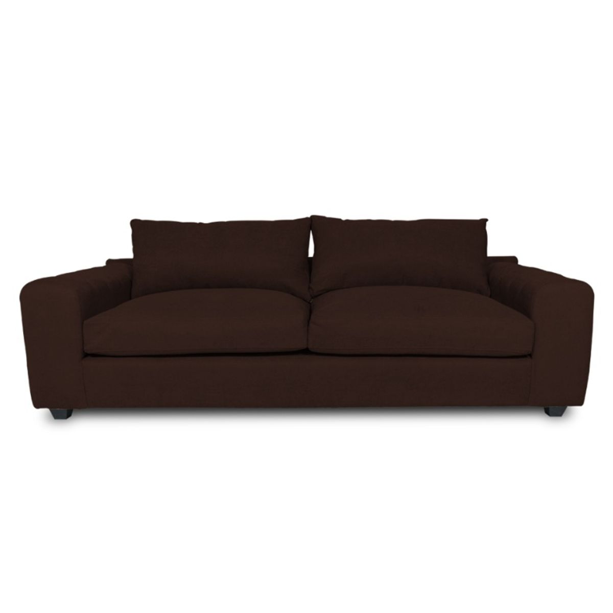 SOFAS HOME - SOFA BRIANA CHENILLE TIPO LINO CAFE 2 CUERPOS