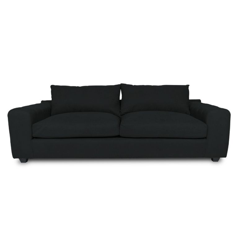 SOFA BRIANA CHENILLE TIPO LINO GRAFITO 2 CUERPOS