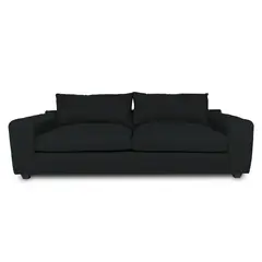 SOFAS HOME - SOFA BRIANA CHENILLE TIPO LINO GRAFITO 2 CUERPOS