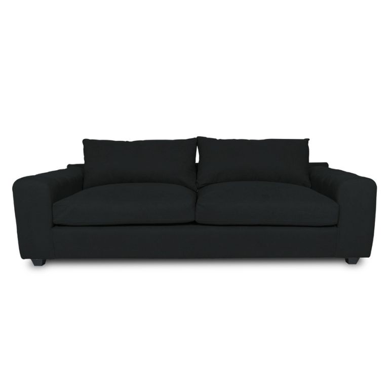 SOFA BRIANA CHENILLE TIPO LINO GRAFITO 3 CUERPOS