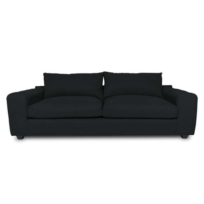 SOFAS HOME - SOFA BRIANA CHENILLE TIPO LINO GRAFITO 3 CUERPOS