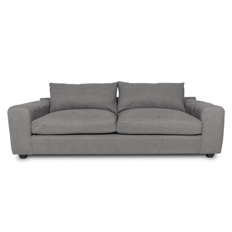 SOFAS HOME - SOFA BRIANA CHENILLE TIPO LINO GRIS 2 CUERPOS