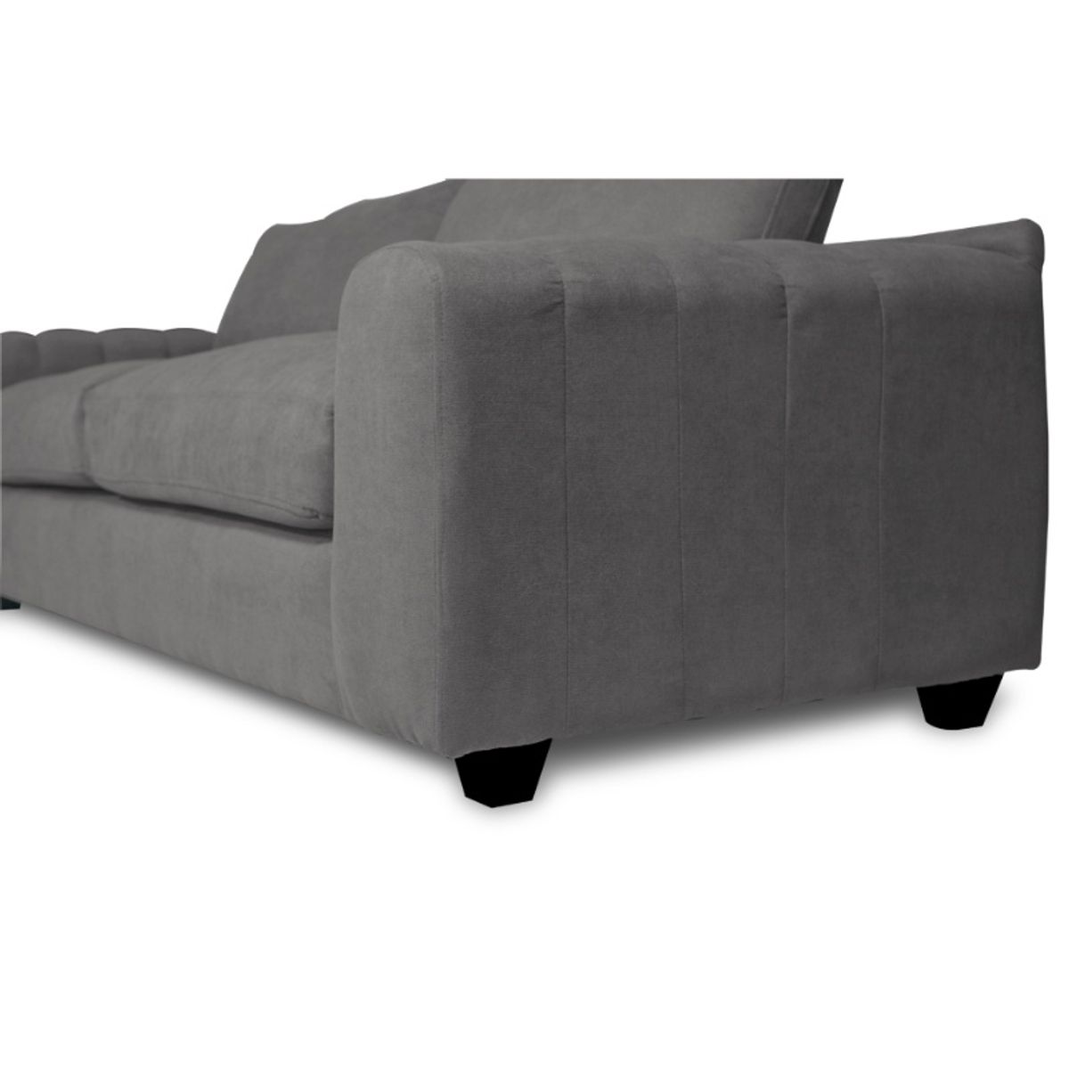 SOFAS HOME - SOFA BRIANA FELPA GRIS 2 CUERPOS