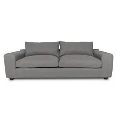 SOFAS HOME - SOFA BRIANA CHENILLE TIPO LINO GRIS 3 CUERPOS