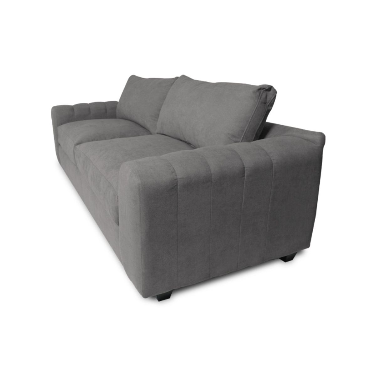 SOFAS HOME - SOFA BRIANA FELPA GRIS 3 CUERPOS