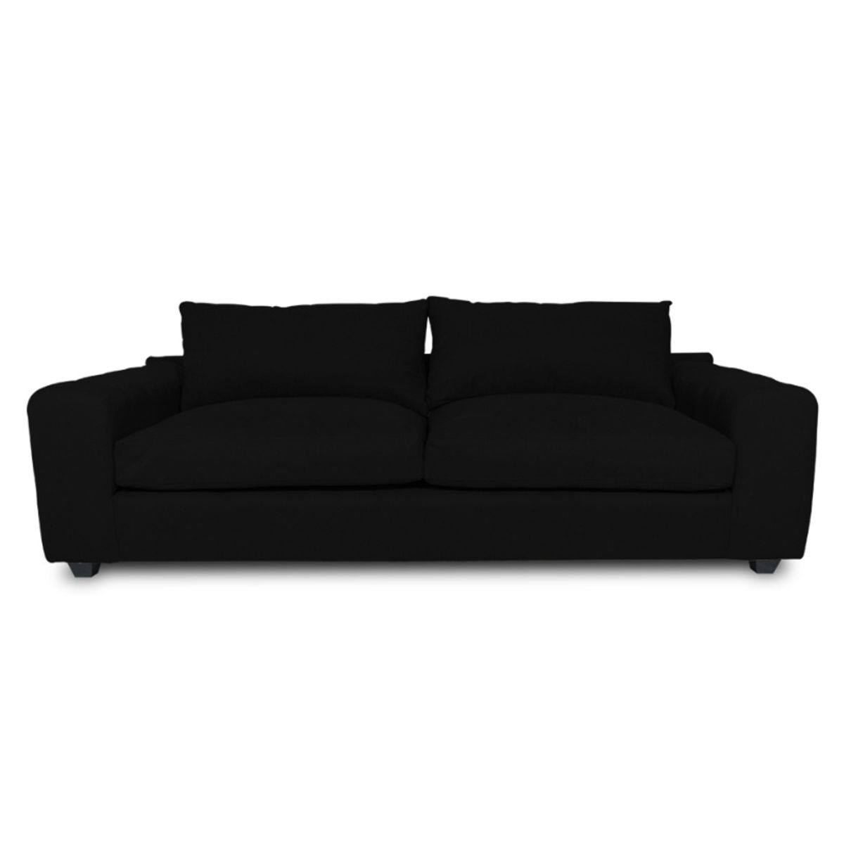 SOFAS HOME - SOFA BRIANA CHENILLE TIPO LINO NEGRO 2 CUERPOS