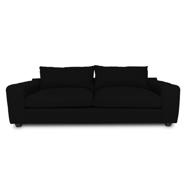 SOFAS HOME - SOFA BRIANA FELPA NEGRO 2 CUERPOS