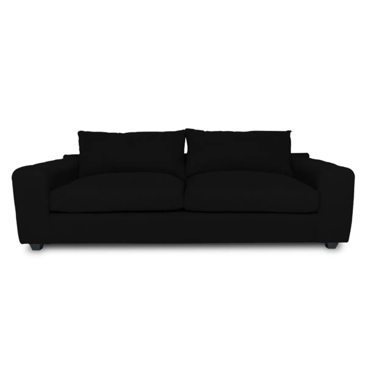SOFAS HOME - SOFA BRIANA CHENILLE TIPO LINO NEGRO 3 CUERPOS