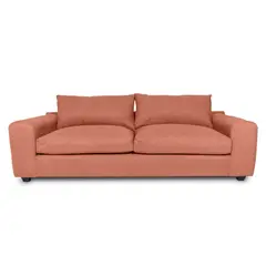 SOFAS HOME - SOFA BRIANA CHENILLE TIPO LINO PALO ROSA 2 CUERPOS
