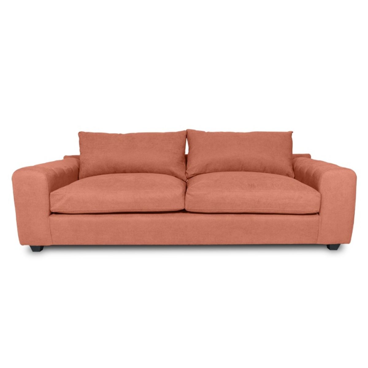 SOFAS HOME - SOFA BRIANA CHENILLE TIPO LINO PALO ROSA 3 CUERPOS