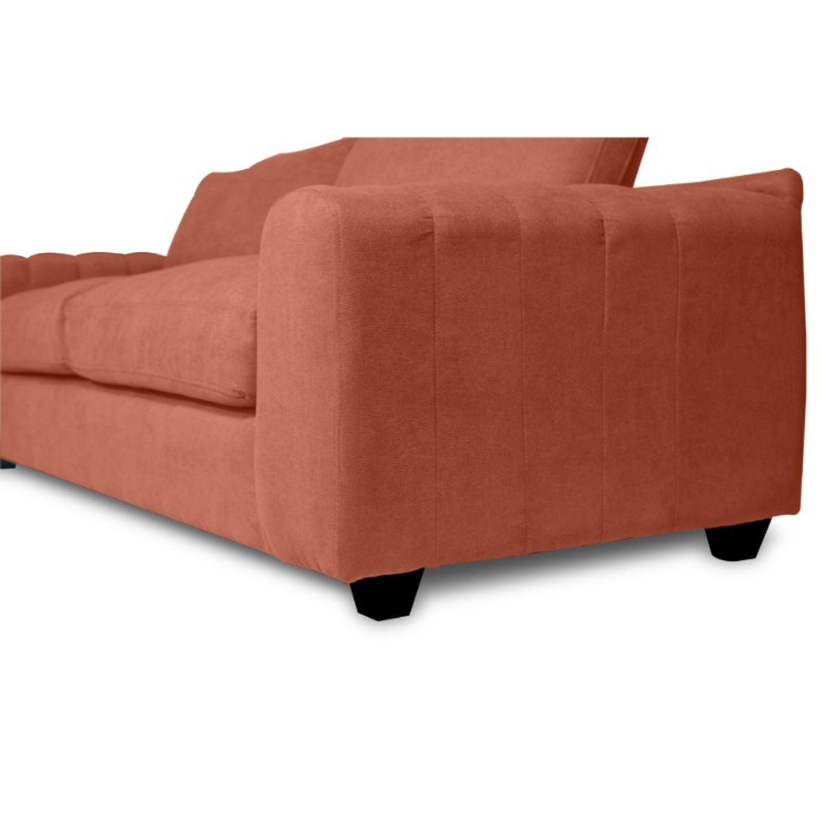 SOFAS HOME - SOFA BRIANA CHENILLE TIPO LINO PALO ROSA 3 CUERPOS