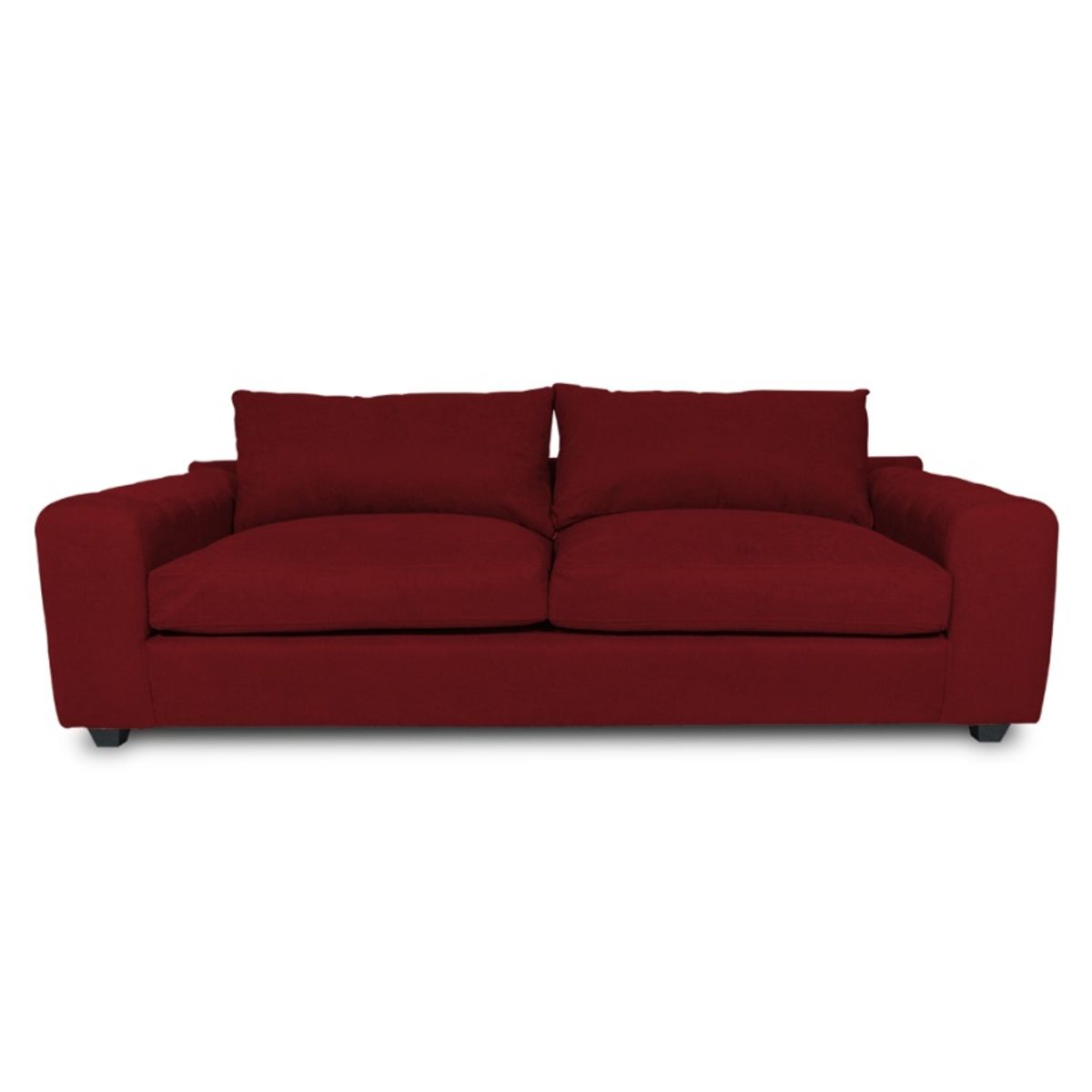 SOFAS HOME - SOFA BRIANA CHENILLE TIPO LINO ROJO 2 CUERPOS