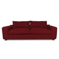 SOFAS HOME - SOFA BRIANA FELPA ROJO 3 CUERPOS