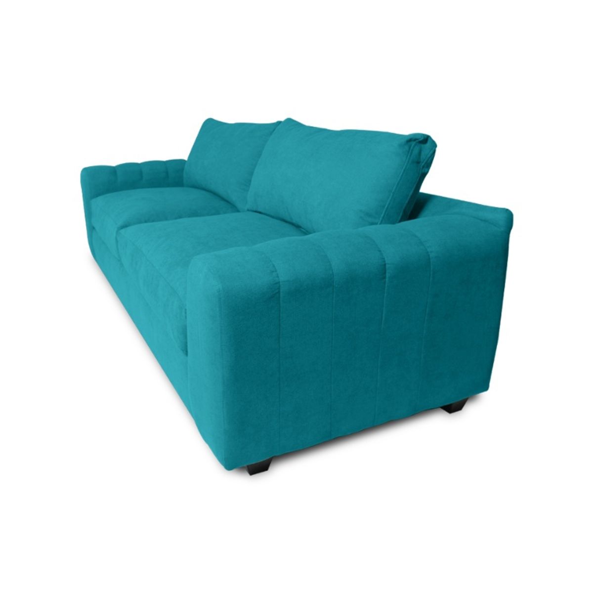 SOFAS HOME - SOFA BRIANA CHENILLE TIPO LINO TURQUESA 2 CUERPOS