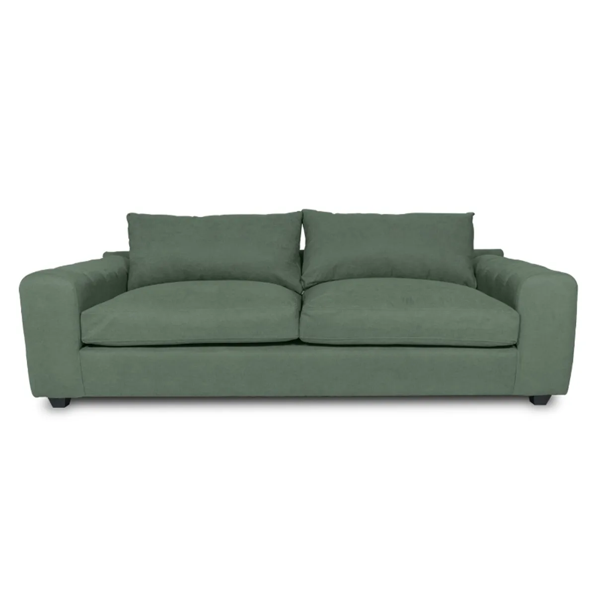 SOFAS HOME - SOFA BRIANA CHENILLE TIPO LINO VERDE 2 CUERPOS