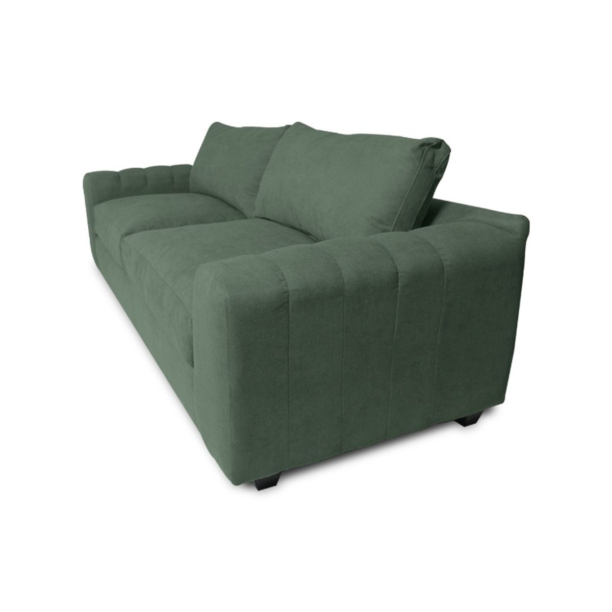SOFAS HOME - SOFA BRIANA CHENILLE TIPO LINO VERDE 2 CUERPOS