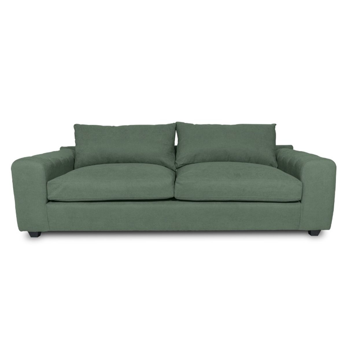 SOFAS HOME - SOFA BRIANA FELPA VERDE 2 CUERPOS