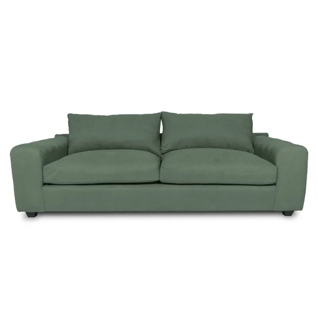 SOFAS HOME - SOFA BRIANA FELPA VERDE 3 CUERPOS