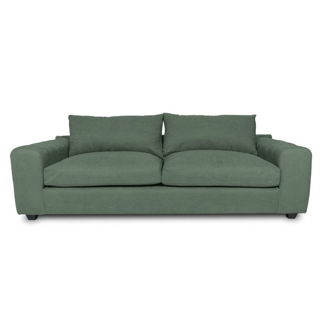 SOFAS HOME - SOFA BRIANA FELPA VERDE 3 CUERPOS