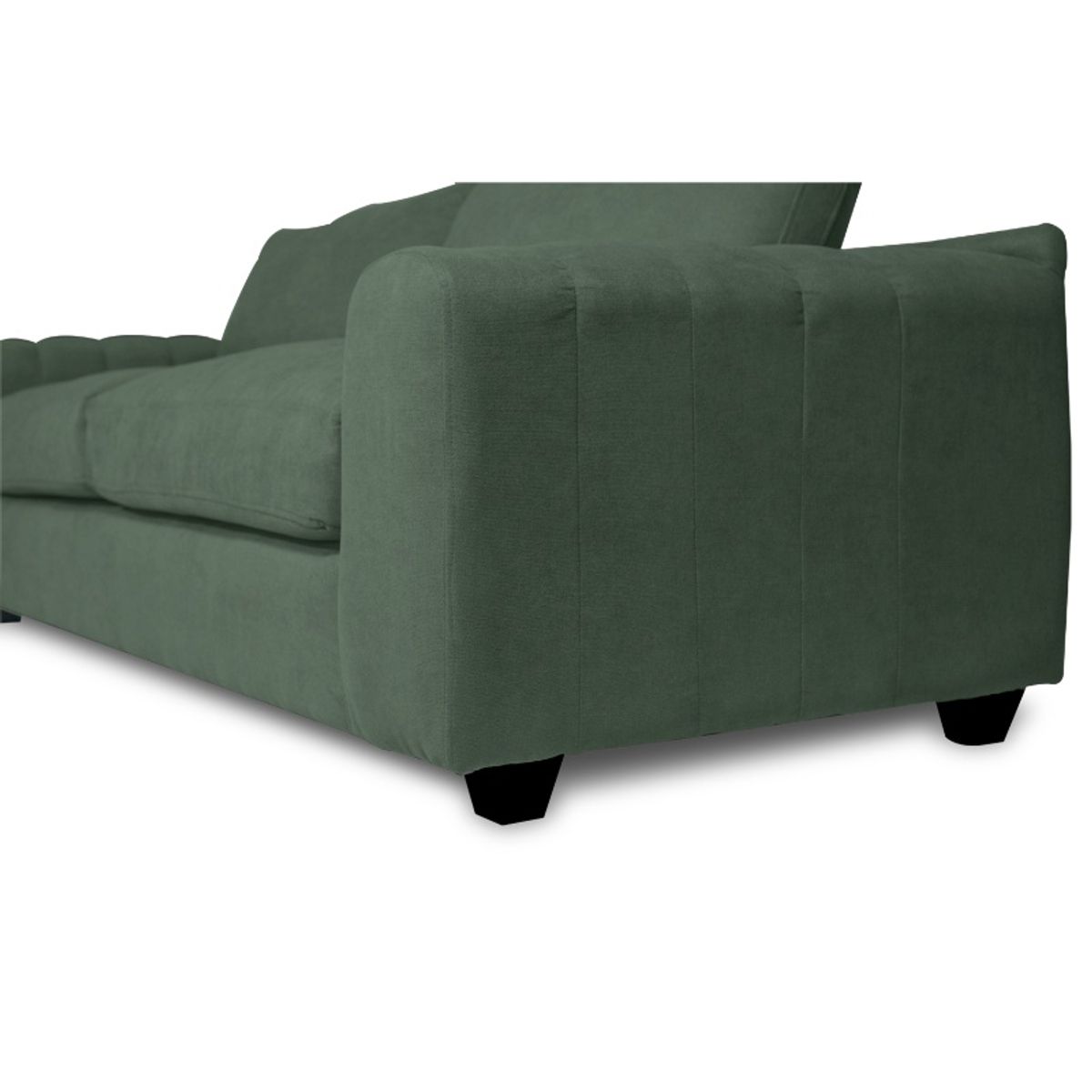 SOFAS HOME - SOFA BRIANA FELPA VERDE 3 CUERPOS