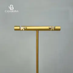 CASABONA - Aros de Elefante con Circon - Oro Amarillo 18k